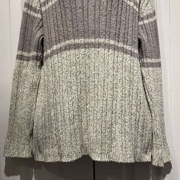 Roots Cream/Taupe‎ Cotton V-Neck Long Sleeve Sweater Size M - Picture 4 of 9